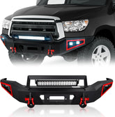 Full Width Replacement Front Bumpers Compatible with 2007-2013 Toyota Tundra Rock Crawler w/5 x LED Lights | Yzona